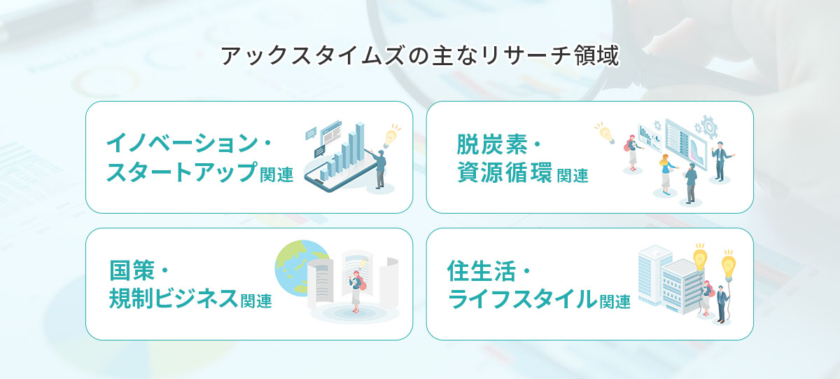 アックスタイムズの主なリサーチ領域